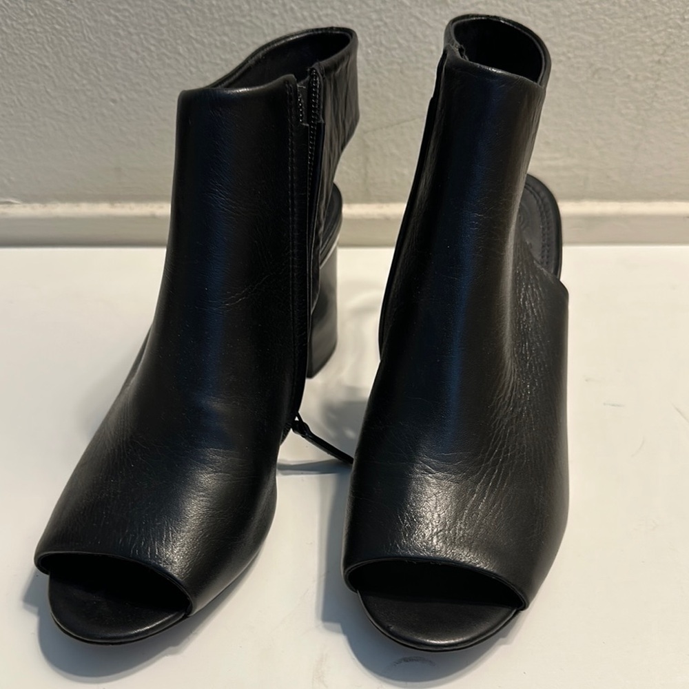Women's Black Peep-Toe Ankle Boots